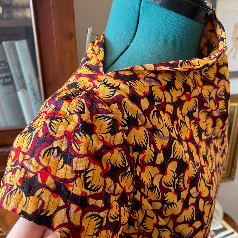 SALONI Pemala Sun Yellow and Black Floral Midi Dress NWT - Picture 7 of 7